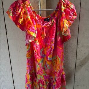 Vibrant Floral Off-Shoulder Dress plus more